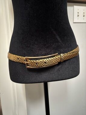 WCM New York - Gold Snake-Effect Leather Belt - rare find !!